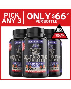 Pick-3 50ct High Potency Delta 8 Gummies Bundle